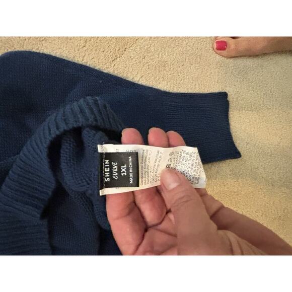 SHEIN curve Navy Turtleneck Sweater XL - Picture 2 of 2
